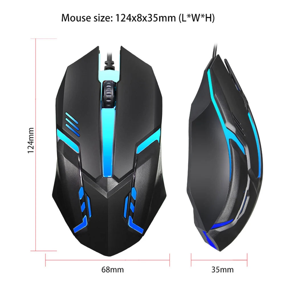 Mouse Gamer Cableado 5000 DPI Silencioso Con Luces Para PC Laptop