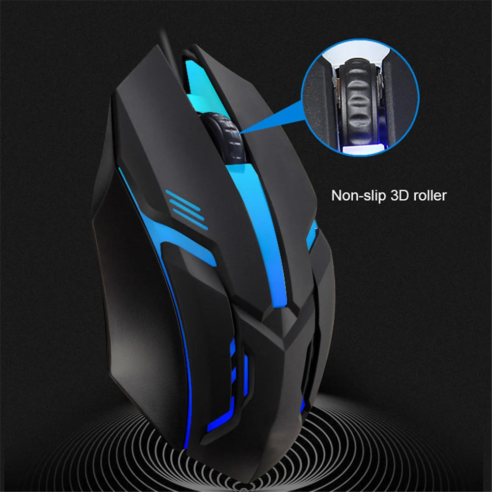 Mouse Gamer Cableado 5000 DPI Silencioso Con Luces Para PC Laptop